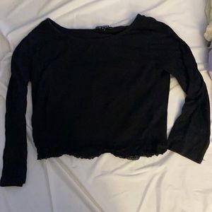 black crop with lace bottom